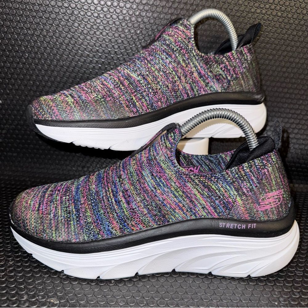 Skechers D Lux Walker Multicolor Running Walking Shoes Sneakers Womens Size 8